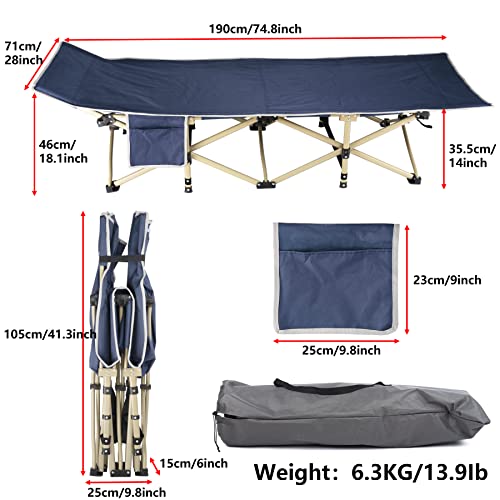 BAIDE PACK Large Sturdy Folding Outdoor Bed Camping Sleep Cot with Carry Bag for Adults Kids Support 550lbs for Travelling Gear Supplier, Office Nap, Beach Vocation and Home Lounging