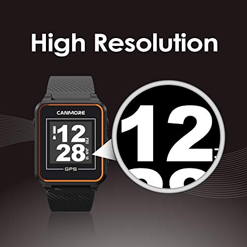 CANMORE TW356 Golf GPS Wearable Device for Men and Women, Free 40,000+ Preloaded Courses Update Worldwide, High Contrast LCD Display, Upgrade IC Chip, Lightweight Essential Accessory for Golfer, Black