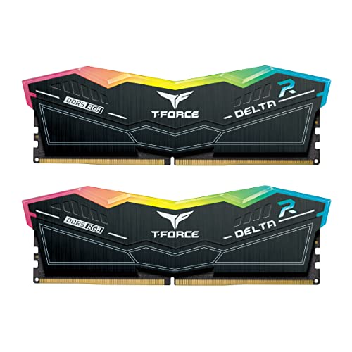 TEAMGROUP T-Force Delta RGB DDR5 Ram 32GB Kit (2x16GB) 6400MHz (PC5-51200) CL40 Desktop Memory Module Ram (Black) for 600 Series Chipset - FF3D532G6400HC40BDC01