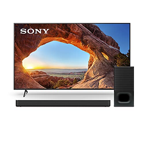 Sony X85J 85 Inch TV: 4K Ultra HD LED Smart Google TV with Dolby Vision HDR and Alexa Compatibility KD85X85J- 2021 Model with Sony HT-S350 Soundbar with Wireless Subwoofer: S350 2.1ch