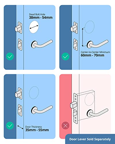 eufy Security Smart Lock Touch & Wi-Fi, Fingerprint Scanner, Keyless Entry Door Lock, Smart Wi-Fi Lock, Bluetooth Electronic Deadbolt, Touchscreen Keypad, BHMA Certified, IP65 Weatherproofing