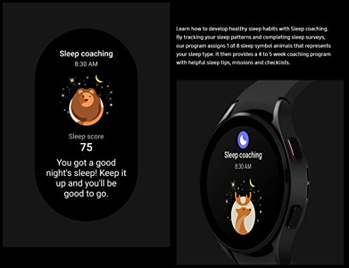 Samsung Galaxy Watch 4 40mm Smartwatch with ECG Monitor Tracker for Health Fitness Running Sleep Cycles GPS Fall Detection LTE US Version, Black (Renewed)