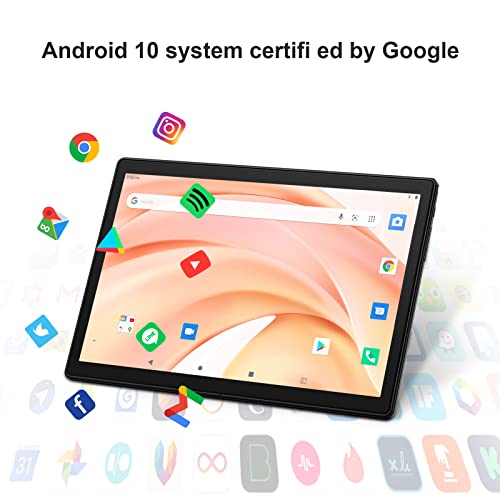 Tablet 10.1 inch - LNMBBS Octa-Core, Android10 Tablet, 4GBRAM,64GBROM, Google GMS Certified, 1.6GHz Processor, 128GB Expandable, Wi-Fi, Bluetooth, GPS, Metal Body - Gray