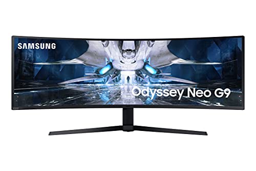 SAMSUNG 49" Odyssey Neo G9 G95NA Gaming Monitor, 4K UHD Mini LED Display, Curved Screen, 240Hz, 1ms, G-Sync and FreeSync Premium Pro, LS49AG952NNXZA, White & Black
