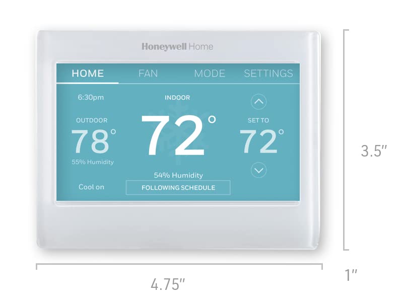 Honeywell Home RTH9600WF Smart Color Thermostat Energy Star Wi-Fi Programmable Touchscreen Alexa Ready - C-Wire Required, White