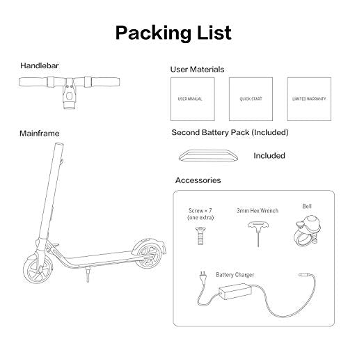 Segway Ninebot E45 Electric Kick Scooter, Lightweight and Foldable, Upgraded Motor Power, Dark Grey