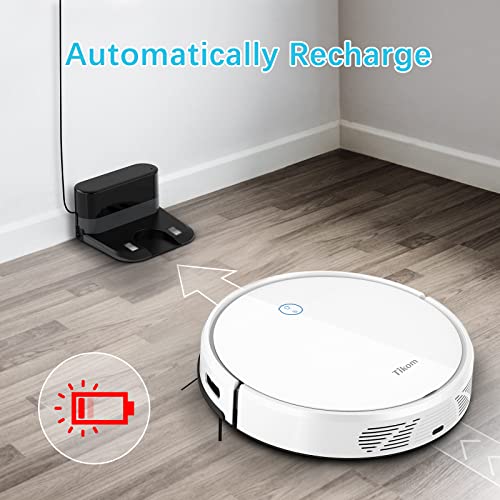 Robot Vacuum Cleaner- Tikom G6000 Robot Vacuum, 2200Pa Suction, Self-Charging, Good for Pet Hair, Carpets, Hard Floors, White