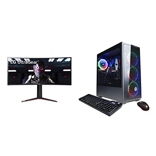 LG 34GP83A-B 34 Inch 21: 9 Ultragear Curved QHD (3440 x 1440) 1ms Nano IPS Gaming Monitor - Black (34GP83A-B) & CYBERPOWERPC Gamer Xtreme VR Gaming PC