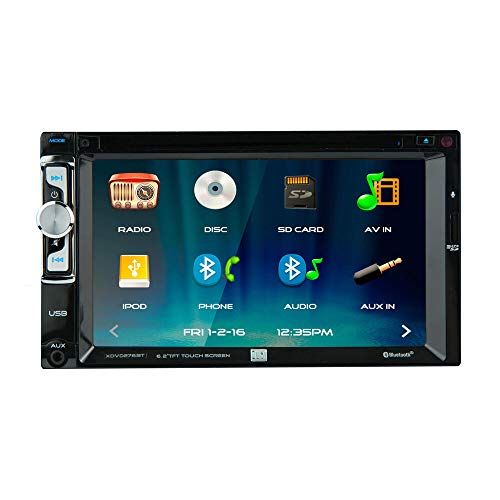 Dual Electronics XDVD276BT 6.2" LCD Touch Screen Double Din Car Stereo, Black, One Size