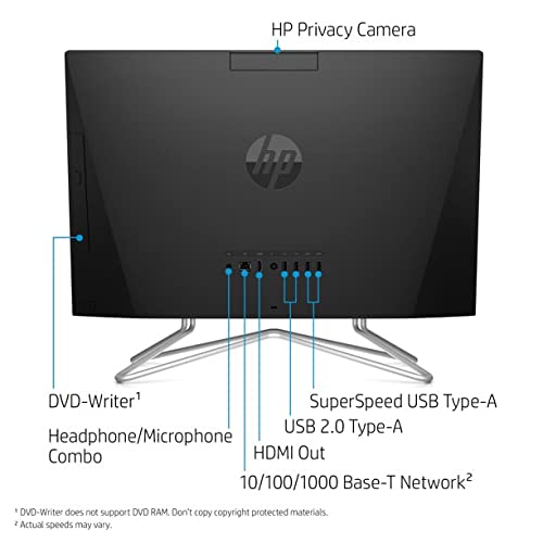 2022 Newest HP All-in-One Desktop, 22" FHD Touch Screen, AMD Ryzen 3 3250U, 32GB RAM, 2TB SSD, Webcam, DVD-RW, HDMI, RJ-45, USB Wired Keyboard&Mouse, WiFi, Windows 11 Home, Black