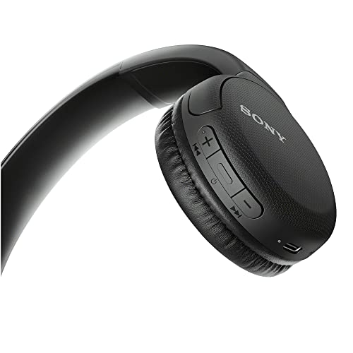 Sony WH-CH510 Wireless Bluetooth On-Ear Headphones (Black) with USB-C Charging and Built-in Microphone with Knox Gear Hard-Shell Case Bundle (2 Items)