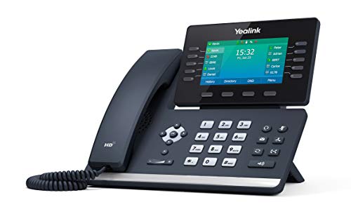 Yealink T54W IP Phone, 16 VoIP Accounts. 4.3-Inch Color Display. USB 2.0, 802.11ac Wi-Fi, Dual-Port Gigabit Ethernet, 802.3af PoE, Power Adapter Not Included (SIP-T54W)
