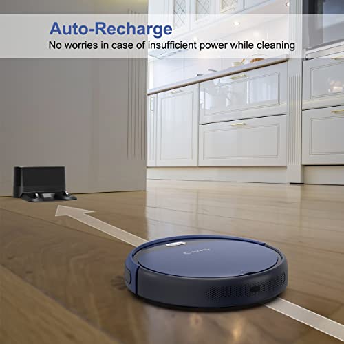 Coredy R380 Robot Vacuum Cleaner, Robot Vacuum and Mop, Compatible with Alexa, Wi-Fi Connected, 1700Pa Suction, Super-Thin, Quiet Auto Self-Charging Robotic Vacuums for Pet Hair, Hard Floors, Carpet