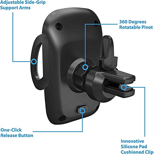 Car Phone Holder Mount, Beam Electronics Phone Car Air Vent Mount Holder Cradle Compatible for iPhone 12 11 Pro Max XS XS XR X 8+ 7+ SE 6s 6+ 5s 4 Samsung Galaxy S4-S10 LG Nexus Nokia