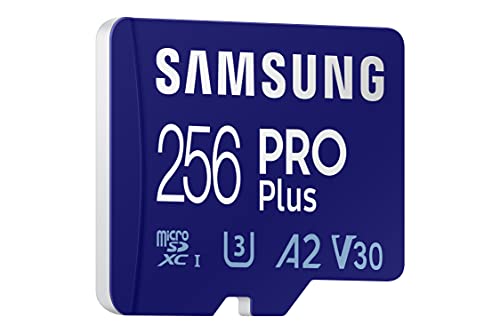 SAMSUNG PRO Plus + Reader 256GB microSDXC Up to 160MB/s UHS-I, U3, A2, V30, Full HD & 4K UHD Memory Card for Android Smartphones, Tablets, Go Pro and DJI Drone (MB-MD256KB/AM)