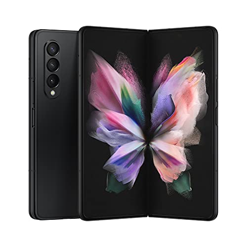 Galaxy Z Fold 3 5G Factory Unlocked Android Cell Phone US Version Smartphone Tablet, Phantom Black & Fast Charging Wall Charger (USB-C Cable is NOT Included)- Black (US Version with Warranty)