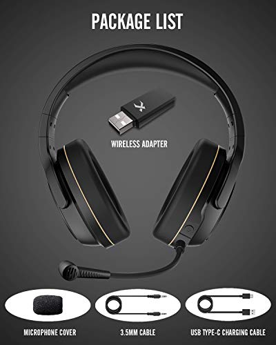 XIBERIA G01 Wireless Gaming Headset with Microphone 5.8GHz Anti-Interference for PC/PS5/PS4/MAC/Laptop,Lossless Ultra-Low Latency,Noise Cancelling MIC,Long Battery Life