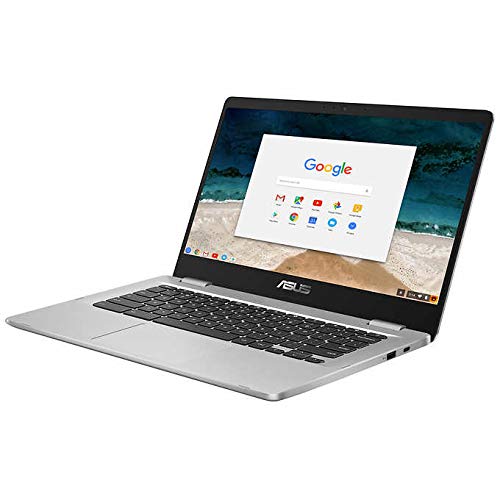 ASUS 14" HD Anti-Glare NanoEdge Display Thin and Light Chromebook, Intel Celeron Dual-Core Processor, 4GB RAM, 32GB eMMC, 128GB MicroSD Card, USB-C, WiFi, Webcam, Chrome OS