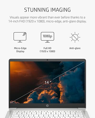 HP Chromebook 14 Laptop, Intel Celeron Processor, 4 GB RAM, 32 GB eMMC, 14” FHD (1920 x 1080) Chrome OS, Webcam & Dual Mics, Work, Entertainment, School, Long Battery Life (14a-na0170nr, 2021)
