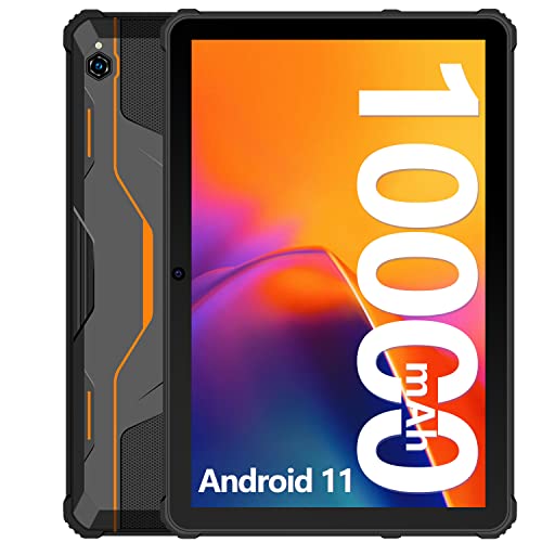 Rugged Tablet Android 11, OUKITEL RT1 10000mAh Large Battery 10.1 inch 1920*1200 FHD Screen, 4GB+64GB Memory, 16MP+16MP Camera, Octa-core IP68&IP69K Waterproof Tablet, 4G Dual SIM Wifi GPS OTG BT5.0