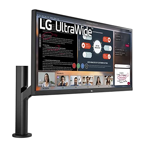 LG 34WP580-B 34 Inch 21:9 UltraWide Full HD (2560 x 1080) IPS Monitor with Ergo Stand (Extend/Retract/Swivel/Height/Tilt) HDR10, AMD FreeSync, 3-Side Virtually Borderless Display