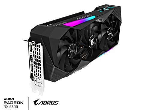 AORUS Radeon RX 6800 Master 16G Graphics Card, MAX-Covered Cooling, 16GB 256-bit GDDR6, GV-R68AORUS M-16GD Video Card