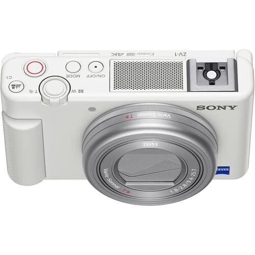 Sony ZV-1 Digital Camera (White) + Expo 32GB Basic Accessories Bundle