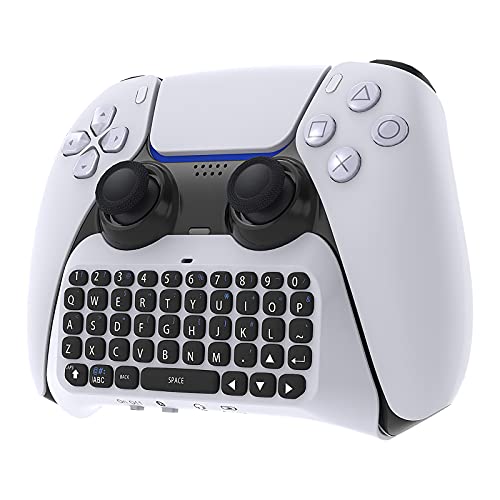 Wireless Controller Keyboard for PS5, Bluetooth 3.0 Mini Portable Gamepad Chatpad with Built-in Speaker & 3.5MM Audio Jack for Playstation 5 Voice Chat Board for Messaging and Gaming Live Chat