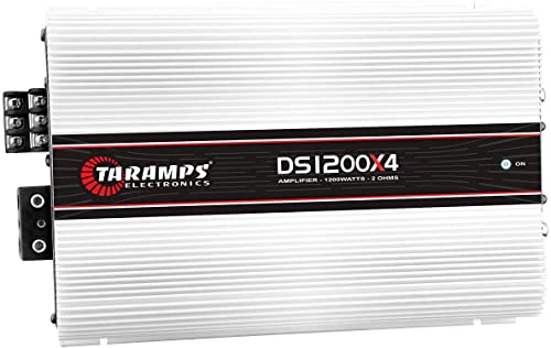 Taramps 4 Channel Car Amplifier – Class D Multichannel Amplifier 1200 Watt RMS, Car Electronics Car Audio Subwoofer 2 Ohm Stable Bass Boost Crossover for Car Speakers Sub Amp