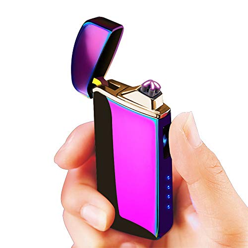 Warrior Tech Sleek USB Rechargeable Flameless Upgraded Dual Arc Plasma Lighter (Rainbow)