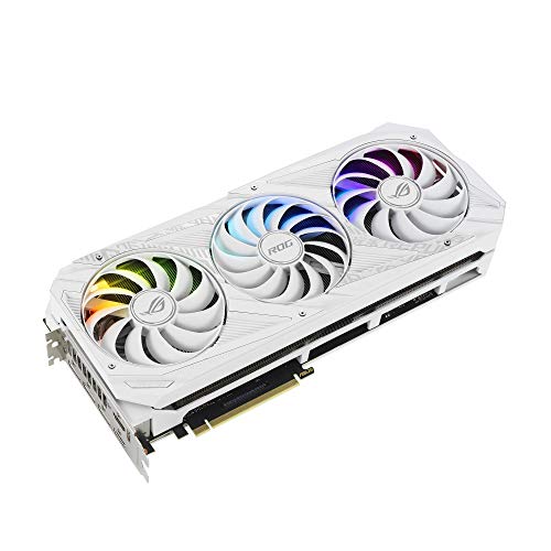 ASUS ROG STRIX NVIDIA GeForce RTX™ 3090 White OC Edition Gaming Graphics Card (PCIe 4.0, 24GB GDDR6X, HDMI 2.1, DisplayPort 1.4a, White color scheme, Axial-tech Fan Design, 2.9-slot, Super Alloy Power