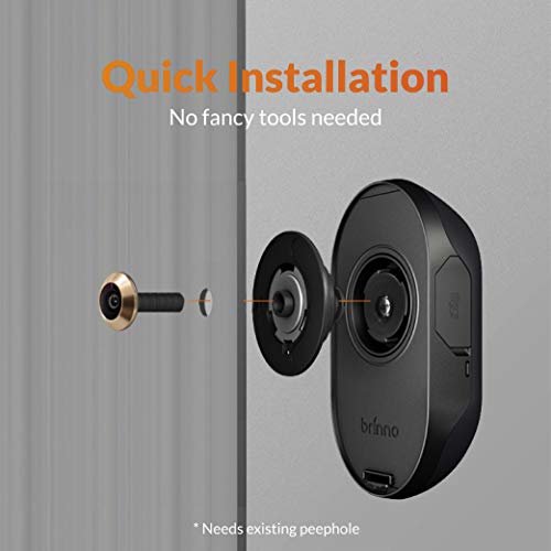 Brinno Duo SHC1000W Safe Smart Home Security Concealed Peephole Camera Remote Access DIY Install Data Privacy - Gold 12mm Size