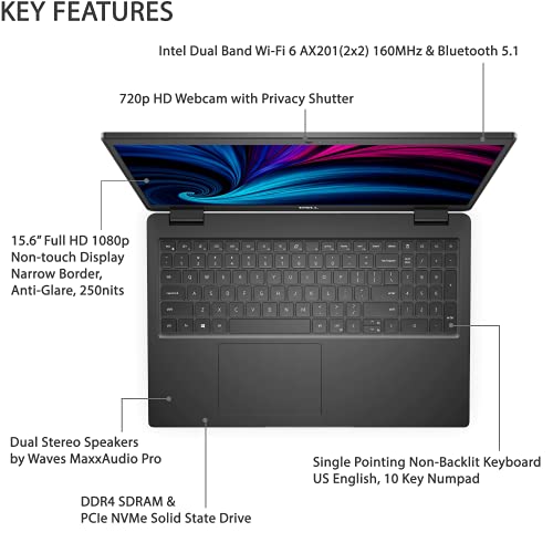Newest Dell Business Laptop Latitude 3520, 15.6" FHD IPS Backlit Display, i7-1165G7, 32GB RAM, 512GB SSD, Webcam, WiFi 6, USB-C, HDMI, Win 11 Pro