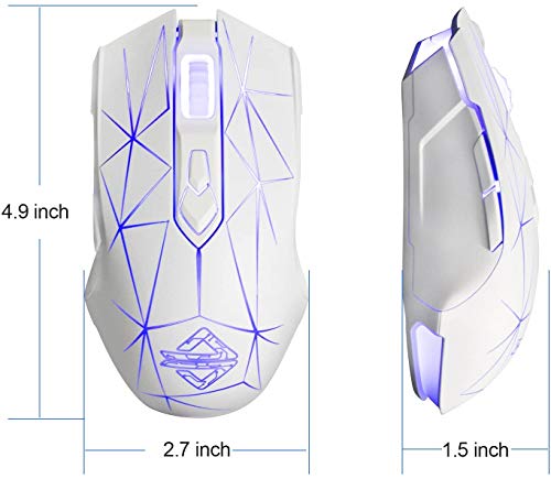 RGB Lightweight Gaming Mouse, Programmable 7 Buttons, Ergonomic LED Backlit USB Gamer Mice Computer Laptop PC, for Windows Mac OS Linux, Pink (Star White)