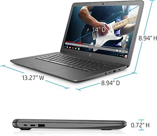 2021 Flagship HP Chromebook 14 Inch Touchscreen Laptop, Intel Celeron N3350 up to 2.4 GHz, 4GB LPDDR4 RAM, 32GB eMMC SSD, Bluetooth, Webcam, Chrome OS + Aloha 32GB MicroSD Card Bundle