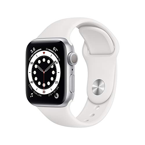 Apple Watch Series 6 (GPS, 40mm) - Silver Aluminum Case with White Sport Band