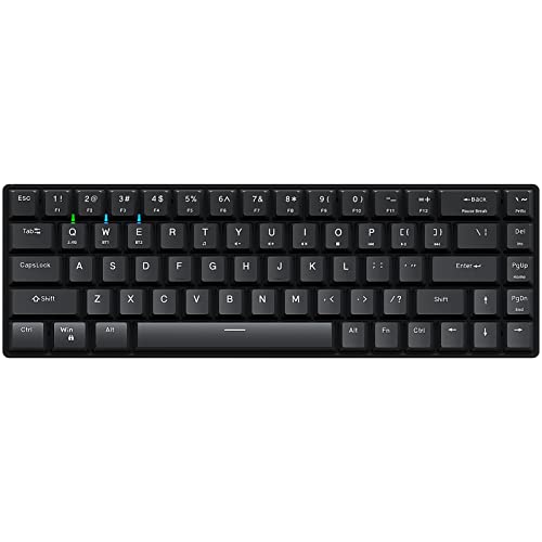 NPET K63 2.4G Wireless/Bluetooth 60% Mechanical Keyboard, Compact 68 Keys Red Switch Gaming Keyboard, for PC, Laptop, Cell Phone