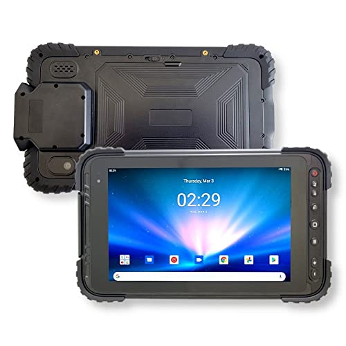 Rugged Tablet for Enterprise Mobile Field Work (Android) - 8" Inch + 2D Scanner, 4GB RAM/64GB, Android 10, Sunlight Readable, 16MP Camera, NFC, GPS, 4G LTE, IP67, Dust/Drop/Water Proof