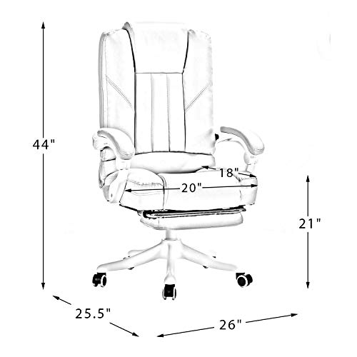 Gaming Chair Ergonomic Padded Arm Swivel High Back Office Desk Chair Reclining Computer Chairs/Ivory