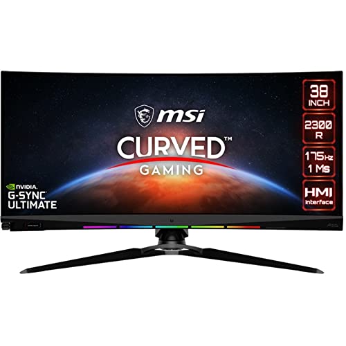 MSI UWQHD+ Rapid IPS Gaming Gsync Ultimate HDR 600 3840 x 1600 175Hz Refresh Rate 21:9 38" Gaming Monitor (Optix MEG381CQE Plus)