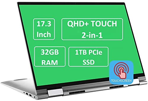 2022 Dell Inspiron 7000 7706 17" QHD+ 2-in-1 Touchscreen (Intel 4-core Core i7-1165G7, 32GB DDR4, 1TB PCIe SSD), (2560 x 1600) Business Laptop, Backlit, Fingerprint, Thunderbolt 4, Windows 11 Home