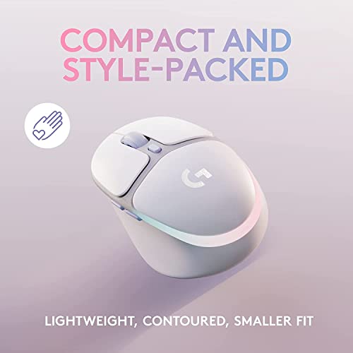 Logitech G705 Wireless Gaming Mouse, Customizable LIGHTSYNC RGB Lighting, Lightspeed Wireless, Bluetooth Connectivity, Lightweight, PC/Mac/Laptop - White Mist