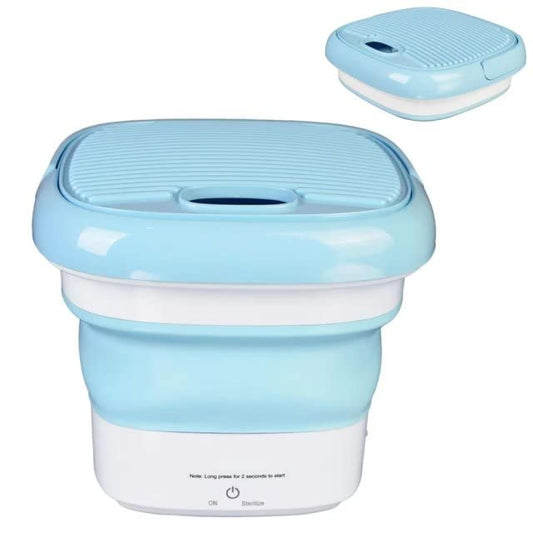 Portable Washing Machine,Ultrasonic Mini Washing Machine,Folding Washing Machine for Wash Baby Clothes, Apartment Dorm,Travelling，Gift for Friend or Family（Blue）