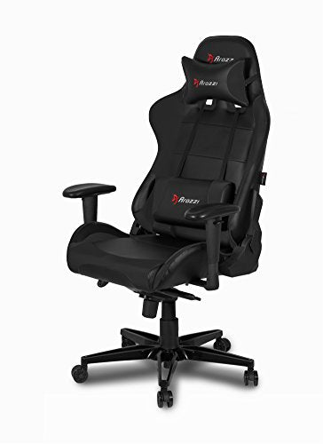 Arozzi - Verona XL Plus Ergonomic Computer Gaming/Office Chair with High Backrest, Recliner, Swivel, Tilt, Rocker, Adjustable Height and Adjustable Lumbar and Neck Support - Black