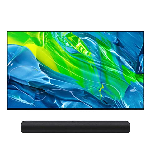 Samsung QN55S95BAFXZA 55" Quantum OLED HDR UHD 4K Smart TV with a Samsung HW-S40T 2.0 Channel All-in-one 100W Dolby Digital Soundbar (2022)