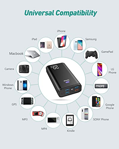 Ceeya Portable Charger PD 20W Battery Pack USB C high-Speed Charging 26800mAh Power Bank LCD Display with Type C Out & in,External Battery Backup for MacBook,iPhone 12,13,Samsung,Tablet,etc