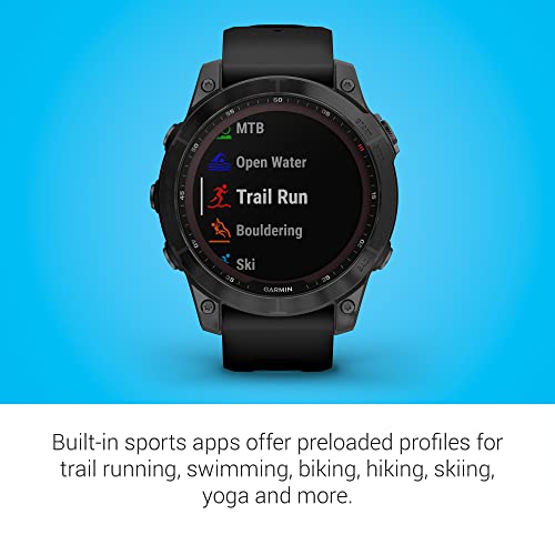 Garmin Fenix 7 Sapphire Solar Edition, GPS Adventure Smartwatch and Signature Series Charging Bundle