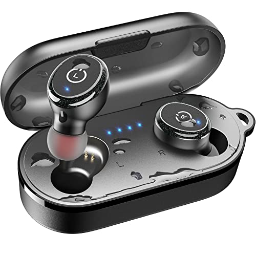 TOZO T10 Bluetooth 5.3 Wireless Earbuds with Wireless Charging Case IPX8 Waterproof Stereo Headphones in Ear Built in Mic Headset Premium Sound with Deep Bass for Sport Black