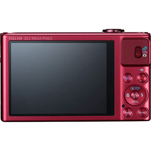 Canon PowerShot SX620 HS Digital Camera (Red) (1073C001), 2 x 64GB Card, 3 x NB13L Battery, Corel Photo Software, Charger, Card Reader, LED Light, Soft Bag + More (International Model)