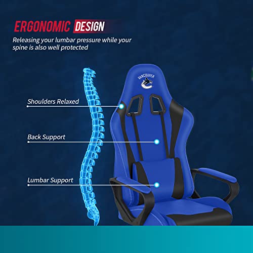 PC Gaming Chair Ergonomic Office Chair Desk Chair PU Leather Computer Chair High Back Racing Chair with Lumbar Support Armrest for Home Office (Black, Van)